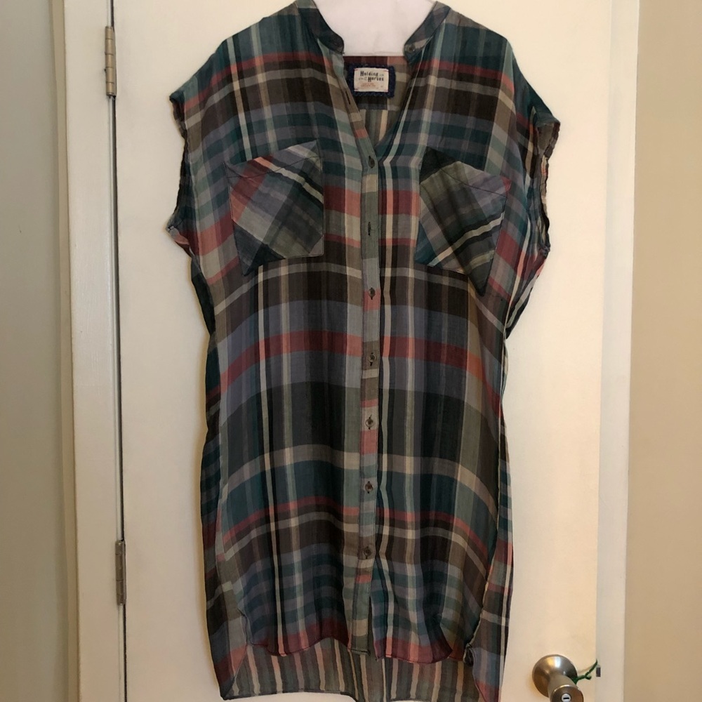 Holding Horses Plaid Shirtdress Sz M